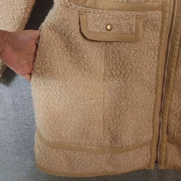 City Chic Women Buff Beige Neutral Polyester Zipped Winter Escape Coat S… - Picture 14 of 14